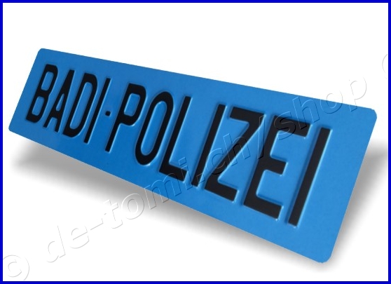 Autoschild hinten Blau 110x500 mm "Text Schwarz 70mm"