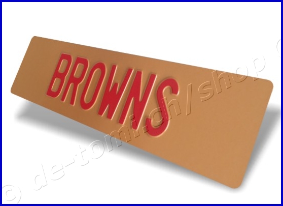 Plaque arrire brune 110x500 mm "texte couleur 70mm"