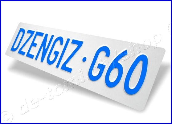 -Autoschild hinten Weiss 110x500 mm "Text in Farbe 70mm"