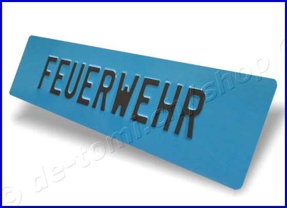 Autoschild hinten Blau 110x500 mm "Text Schwarz 55mm"