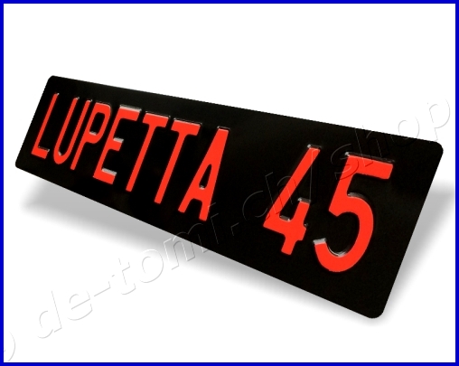 Plaque arrire noire 110x500 mm "texte couleur 70mm"