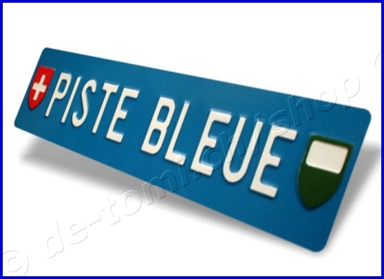 Plaque arrire bleue 110x500 mm "texte en couleur 55mm"