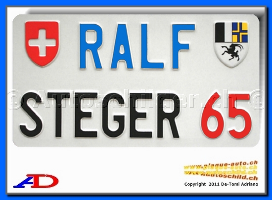 -Autoschild hinten Weiss 160x300 mm "Text Farbe 55/55mm" SPE.