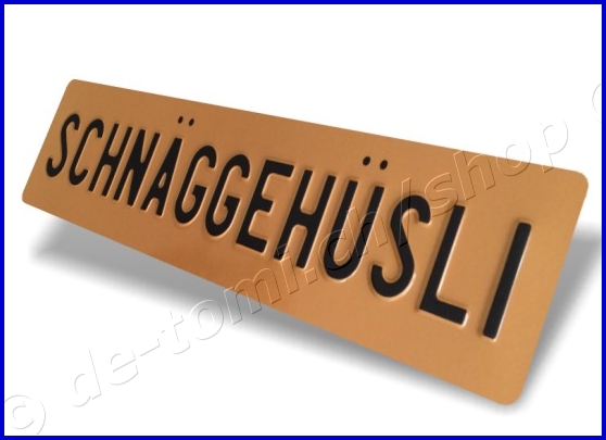 Autoschild hinten Braun 110x500 mm "Text Schwarz 55mm"