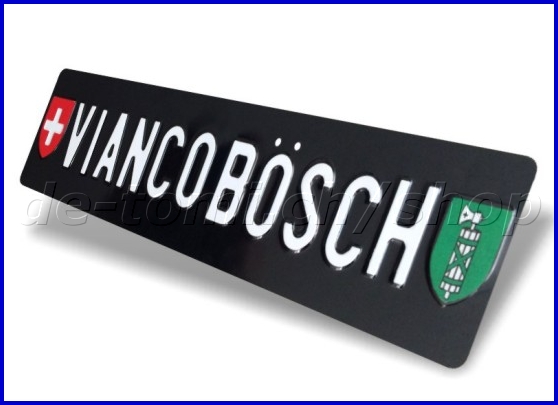 Autoschild hinten Schwarz 110x500 mm "Text Weiss 55mm"