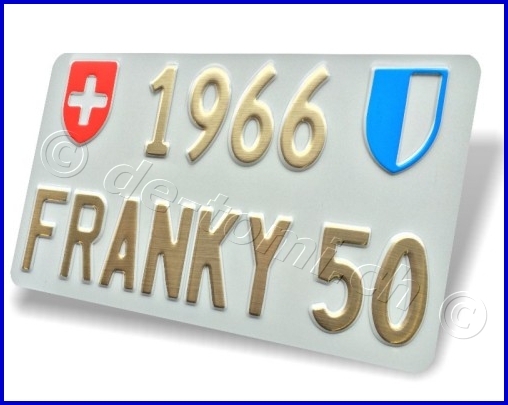 -Plaque arrire blanche 160x300 mm "or chrome 55/55mm" SPE.