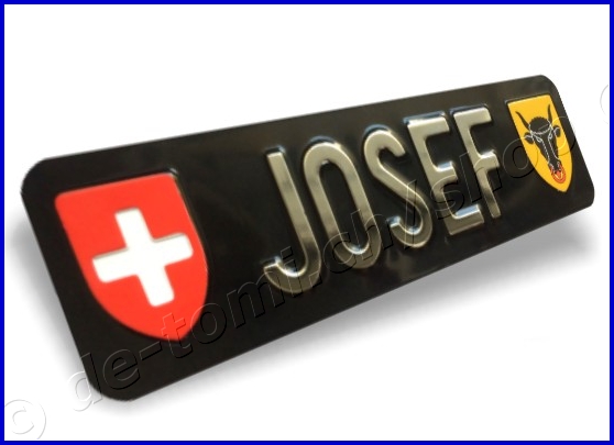 Plaque avant noire 80x300 mm "texte or & chrome avec ECUSSONS"