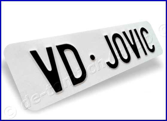 - Autoschild vorne Weiss 80x300 mm " Text Schwarz"