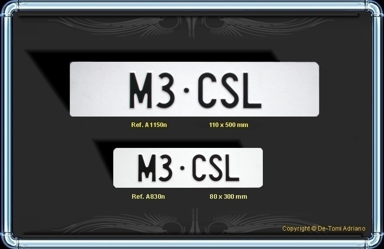 Paire de plaques TUNING BMW M3 CSL