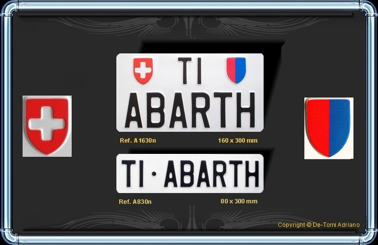 Paire de plaques TUNING TICINO ABARTH