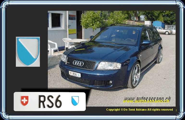  PLAQUE AUDI RS 6 TUNING SASSANO